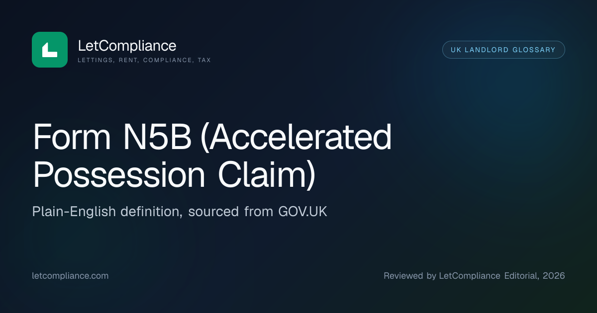Form N5B (Accelerated Possession Claim) | LetCompliance