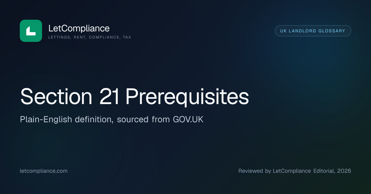 Section 21 Prerequisites | LetCompliance