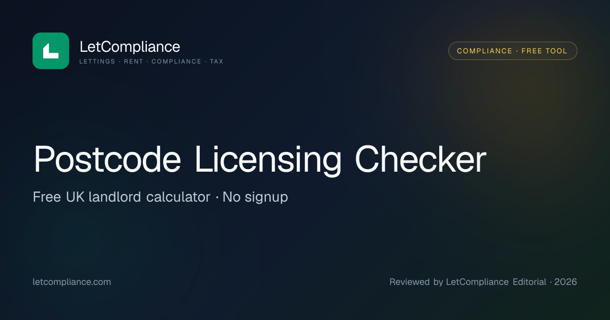 UK Postcode Property & Licensing Checker | LetCompliance